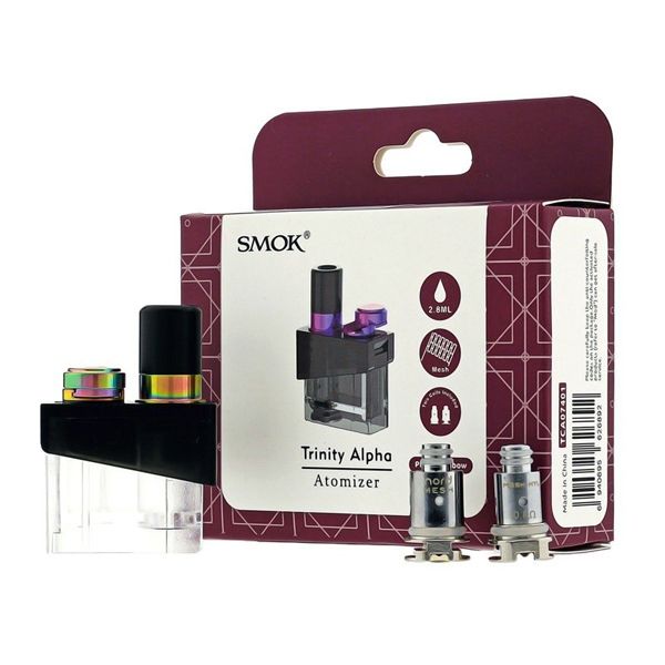 SMOK Trinity Alpha Replacement Pod Set prism rainbow with packaging